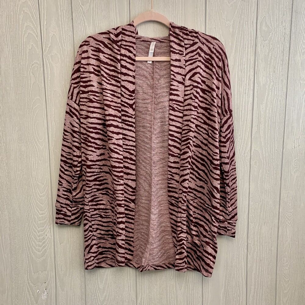 Cozy Cardigan Sweater Mackenzie Pink Hooded Size Small NWT